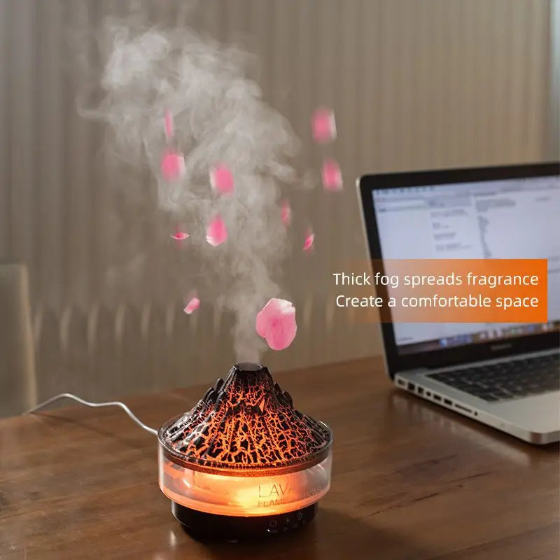 2024 New Simulated Volcano Crack Humidifier Large Capacity Colorful Night Light Aromatherapy Diffuser Household Spread Perfume