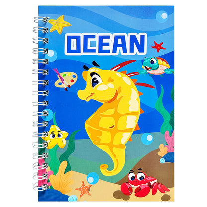 "8 Major Theme Creative Coloring Book Set: Children's Painting Book with Ocean Theme Comes with a painting color card.