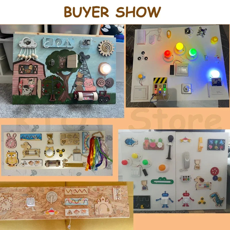 Diy Material Busy Board Accessories Montessori Teaching Aids Baby Early Education Learning Skill Toy Part Wooden Board Games