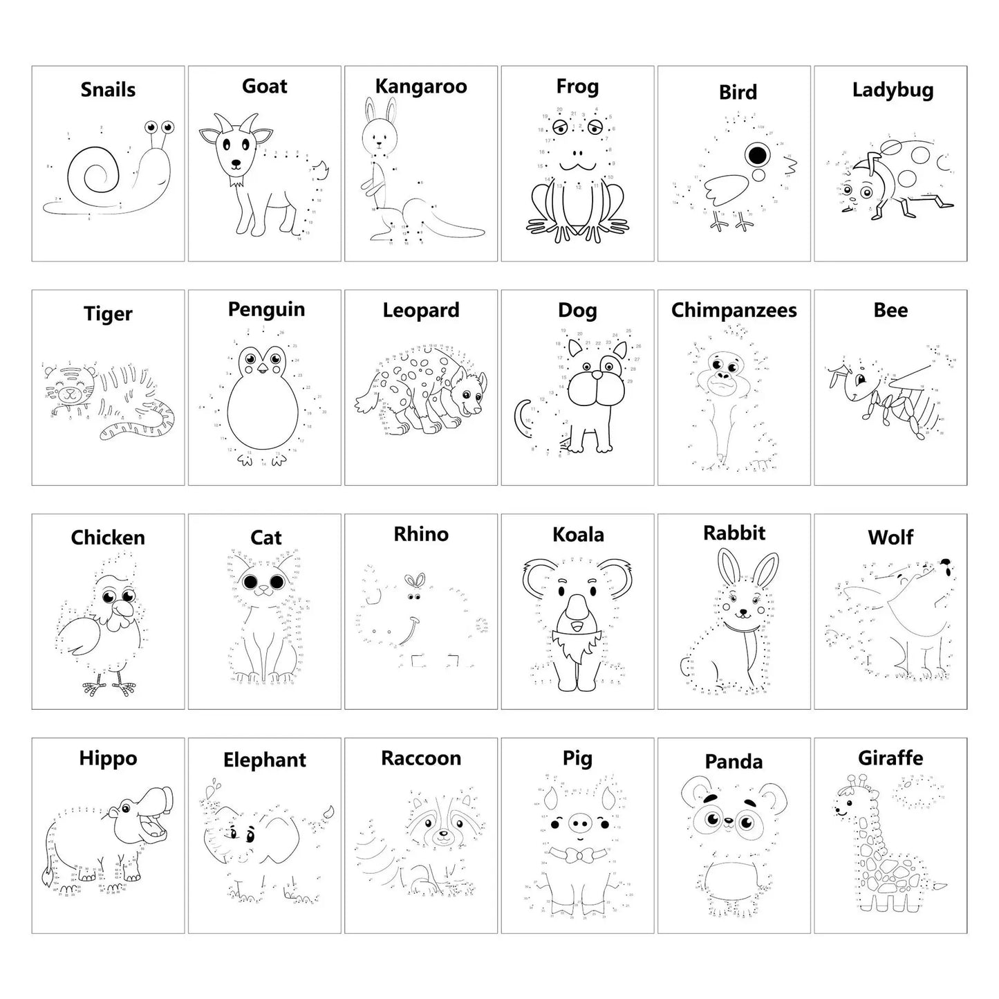 Children's Connect the Dots Animals Coloring Book: Fun Learning Activity for Early Education with Drawing & Coloring Pages