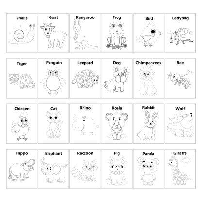 Children's Connect the Dots Animals Coloring Book: Fun Learning Activity for Early Education with Drawing & Coloring Pages