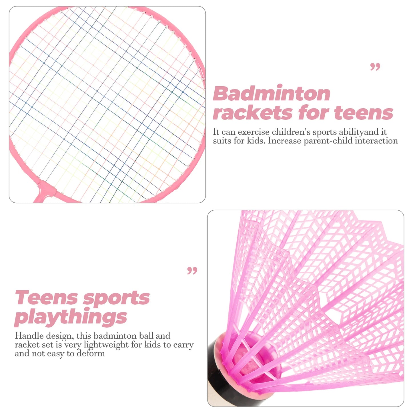 1 set Badminton Racket Set Lightweight Aluminum Alloy Indoor Outdoor Teens Sports Playthings Tennis Kit for Kids