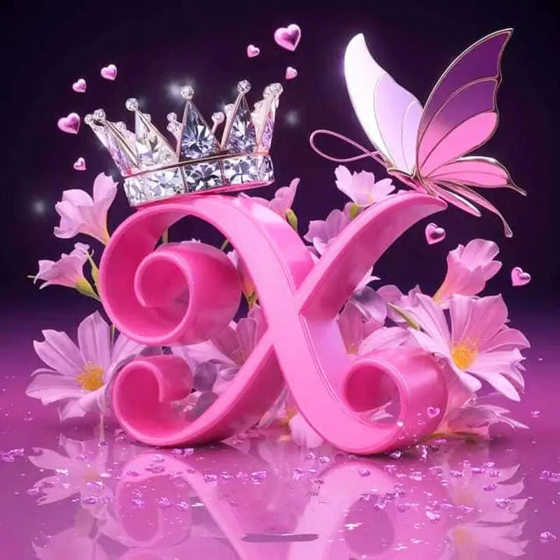 Huacan New Arrivals Diamond Painting Crown Letters  Full Drill Mosaic Butterfly Alphabet Art Wall Decor For Home Craft Kit