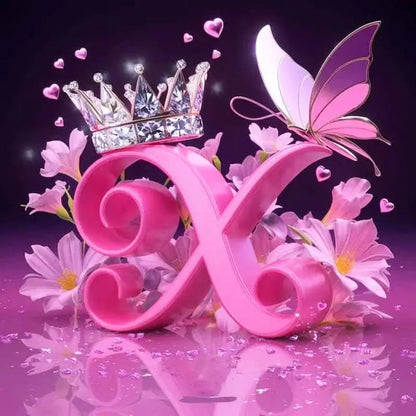 Huacan New Arrivals Diamond Painting Crown Letters  Full Drill Mosaic Butterfly Alphabet Art Wall Decor For Home Craft Kit