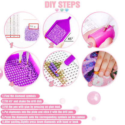 Huacan Diamond Painting Camping Car DIY Diamond Mosaic Moon Landscape New Arrival Kit  Flower Embroidery Decor Craft Kit