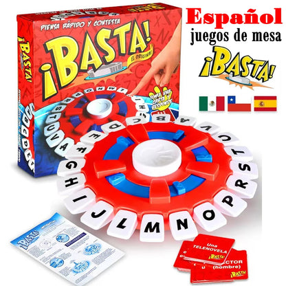 Spanish Basta Game Fast-paced Family Gathering Letter Toys For  Children Letters Learning