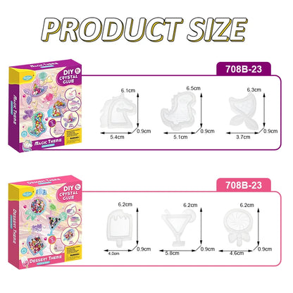Kids DIY Crystal Glue Key chain Art Craft Set for Girls birthday Gift