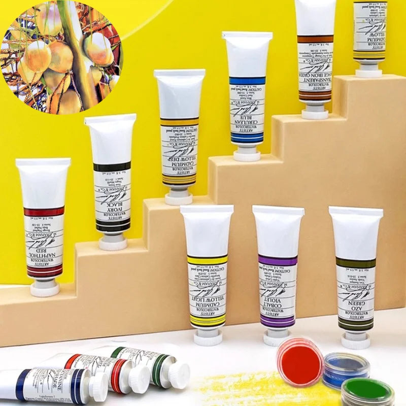 15ml / Tube American Watercolor Pigments Artist's Painting Art Supplies Hand-drawn Illustrations Creative Travel Water Color