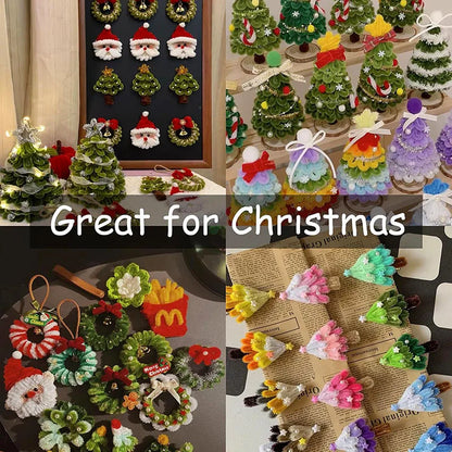 100pcs Colorful Chenille Stems Pipe Cleaners Plush Tinsel Stem Wired Twist Sticks Hair Strip Craft DIY Educational Toys Handmade