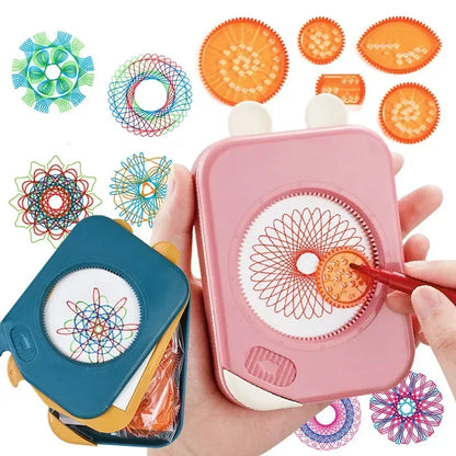 Spirograph Drawing Kit with Storage - Interlocking Gear Art Set for Kids