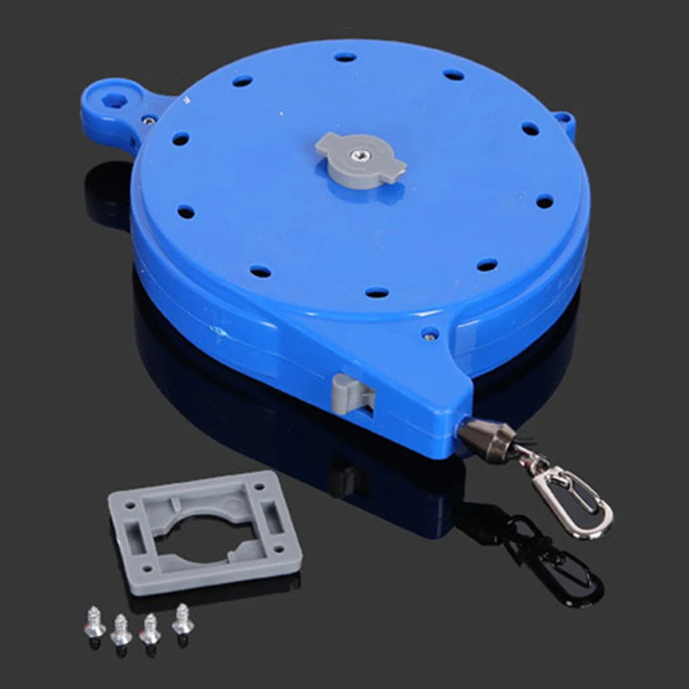 20/40M Fishing Rods Lanyard Tether Safety Line Stainless Steel Spring Sautomatic Fish Slipping Safety Device with Non-Slip Clamp