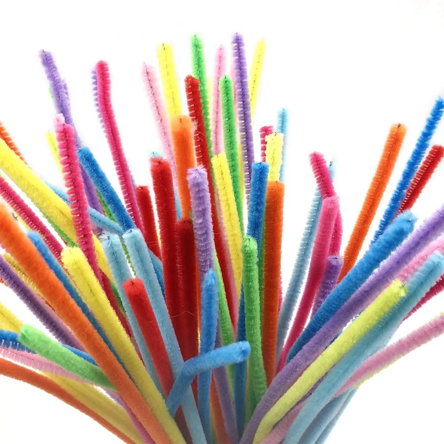 100pcs Colorful Chenille Stems Pipe Cleaners Kids Educational Toys Handmade Plush Tinsel Twist Sticks For DIY Craft Supplies
