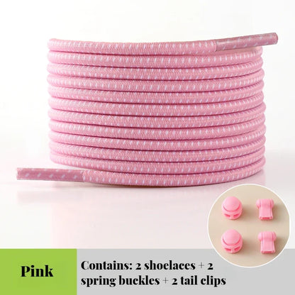 NEW Elastic Round Tennis Laces Without Ties Shoelaces Sneakers Quality Lock Shoe Laces Adult Kids Rubber Bands for Shoes 1Piar