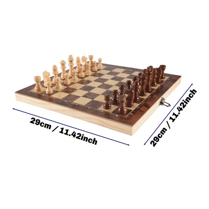 Hot Selling 3 In 1 Wooden International Chess Set Board Travel Games Chess Backgammon Draughts Entertainment