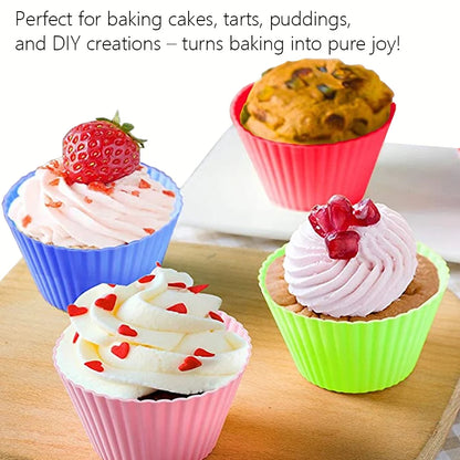 12Pcs Silicone Cup Cake Tool Bakeware Baking Mold Cupcake and Muffin for Cake Making Kitchen DIY