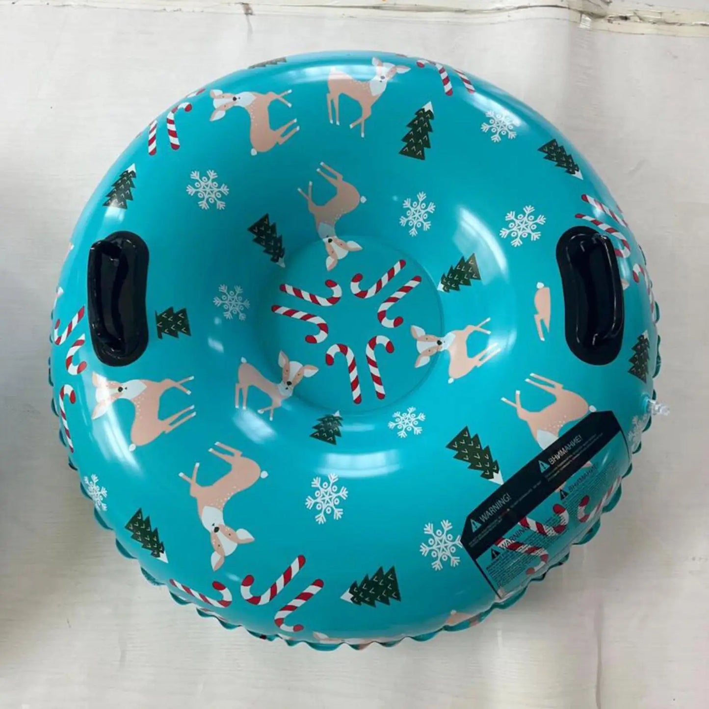 Winter Snow Tube 35.83inch Kids Adults Sledding Sleigh Inflatable Snow Sled Foldable Cold-resistant Ski Circle with Handles