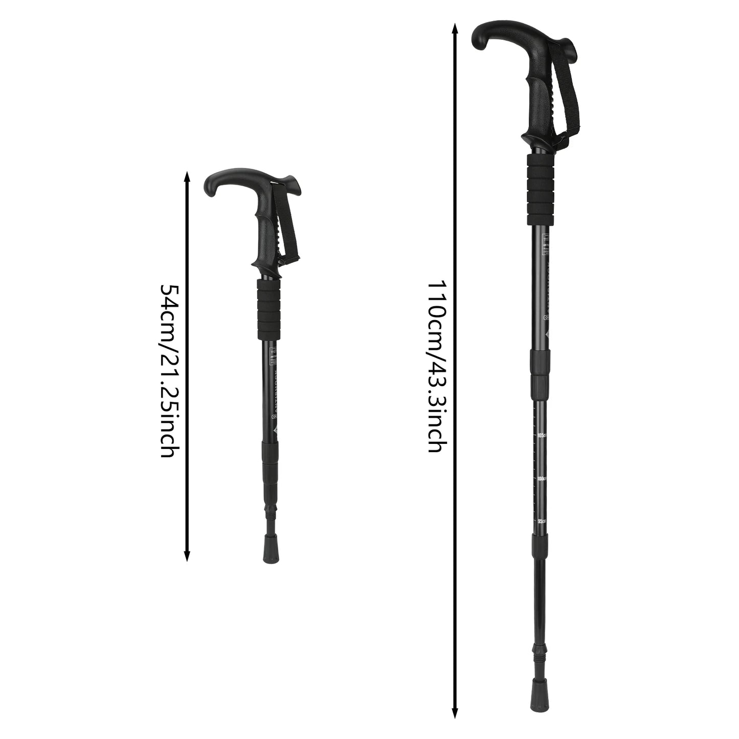 Mountain Climbing Crutch Scalable Trekking Pole Outdoor Straight Handle Hiking Climb Stick Suitable For Particularly Steep Climb