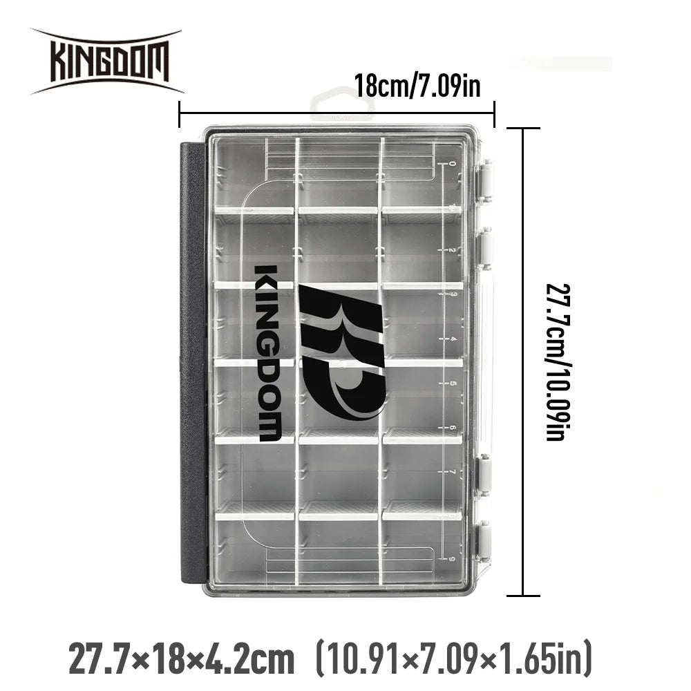 Kingdom Fishing Tackle Box 2 Sizes  Multifunction Tackle Trays Organizer with Removable Dividers Fishing Lure Box