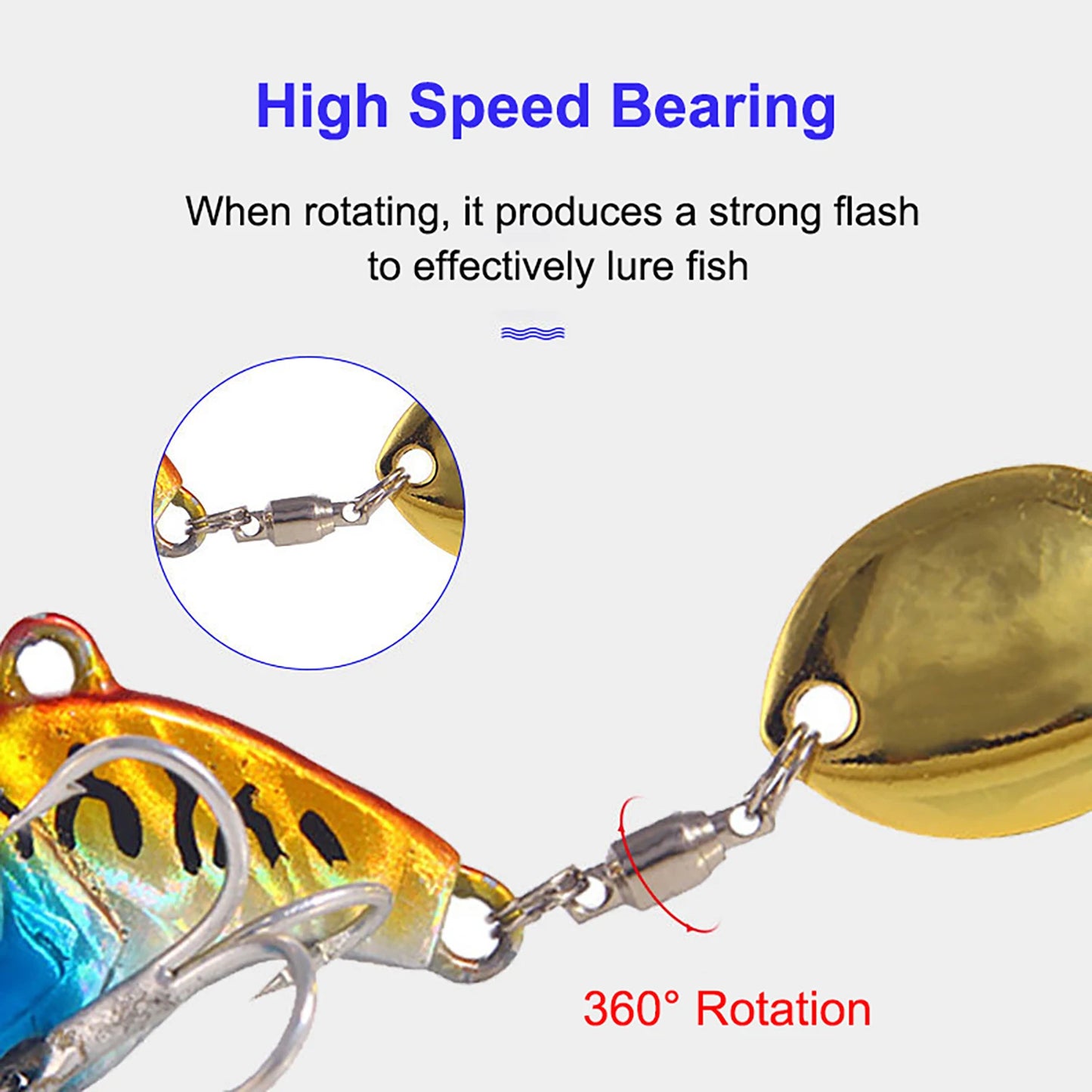 5Pcs Spinner Fishing Lure 5g/7g/10g/14g/20g Long Casting Drop Shot Bait VIB VIBRATION Artificial Bait Swivel Pike Fishing Tackle