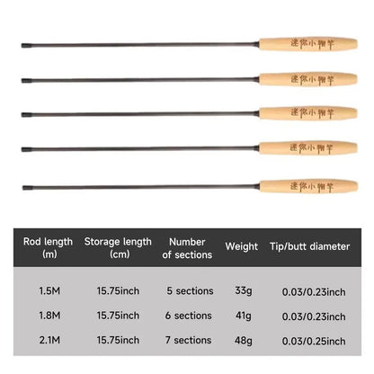 Ultralight Carbon Fishing Rods 1.2/1.5/1.8/2.1M Portable Telescopic Travel Mini Stream Feeder Pole Hard Pesca Carp Freshwater