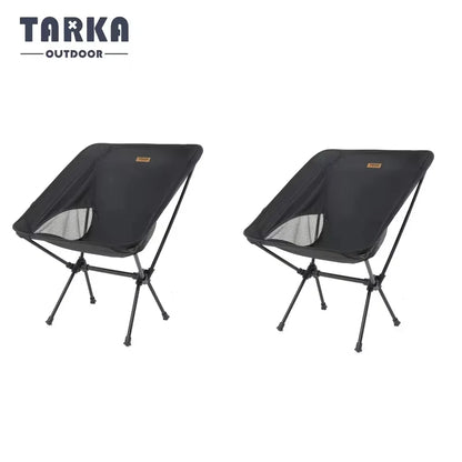 TARKA 2pcs Foldable Camping Chairs Lightweight Folding Chair Toursit Backpacking Travel Fishing Chairs Garden Balcony Chairs