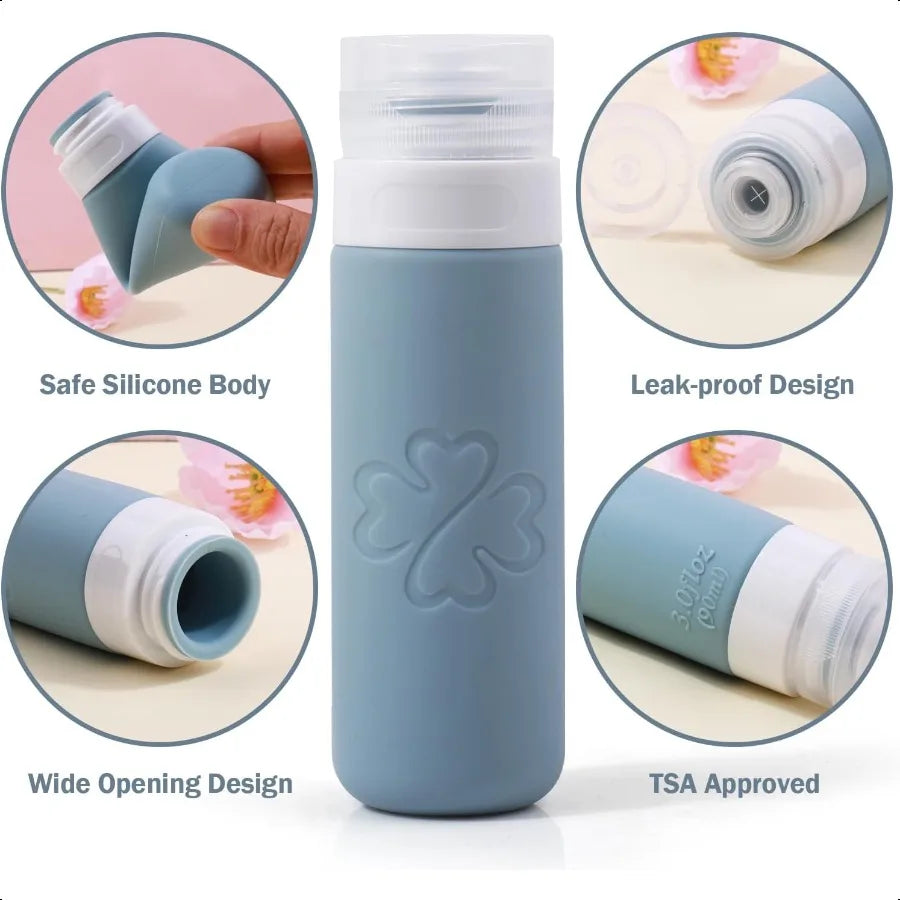 18 Pack Travel Bottles for Toiletries Silicone TSA Approved Travel Size Containers for Toiletries Leak Proof Refillable Travel
