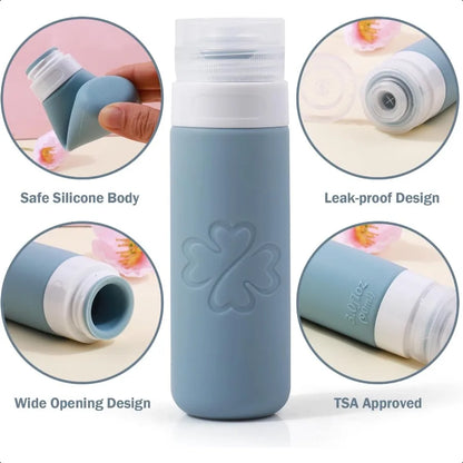18 Pack Travel Bottles for Toiletries Silicone TSA Approved Travel Size Containers for Toiletries Leak Proof Refillable Travel