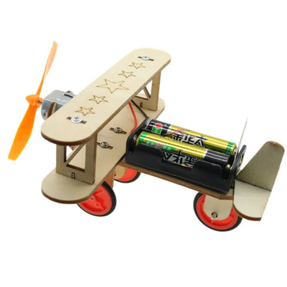 Wooden Airplane Mode Creative Educational 3D Experiment Kits DIY School Projects Assembly Model Kits Kids