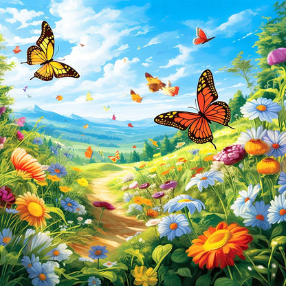 Butterfly Landscape Diamond Paintings Resin 120 Colors 5d Diy Full Drill Mosaic Flower Home Decorative Craft Kit Rhinestone