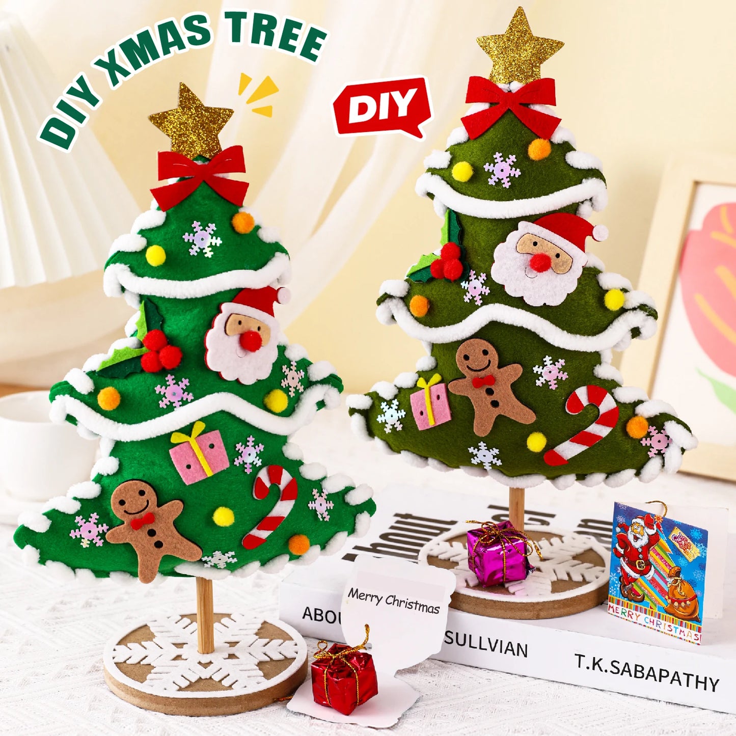 DIY Christmas Tree Crafts Kits for Children Christmas Decoration Handmade Toys Puzzle Craft Kit Toys Christmas Gifts for kids