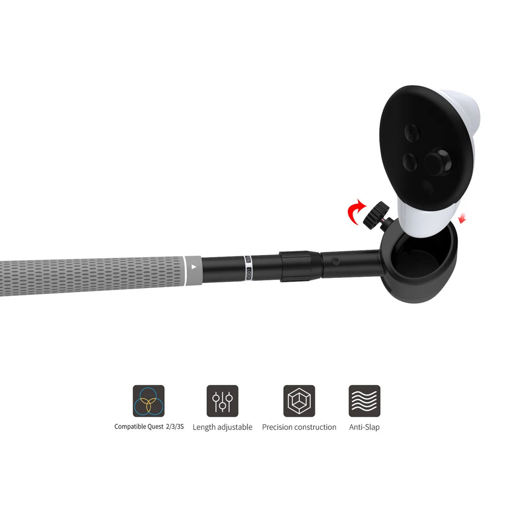 VR Golf Club Golf Club Attachment Non-Slip VR Golf Handle Grip VR Golf Club Grip for Meta Quest 3S/Quest 3/Quest 2 Controller
