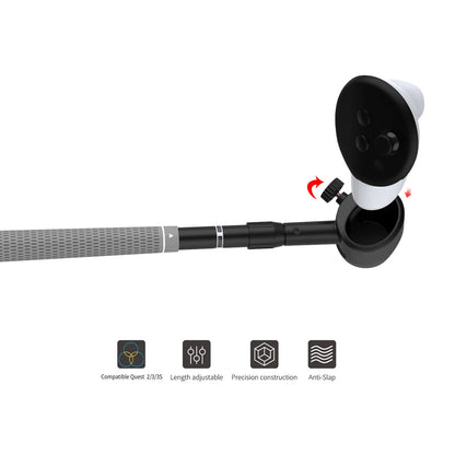 VR Golf Club Golf Club Attachment Non-Slip VR Golf Handle Grip VR Golf Club Grip for Meta Quest 3S/Quest 3/Quest 2 Controller