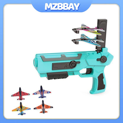 Children's Catapult Foam Plane Toy Ejection Aircraft Gun Outdoor Sports Toy Parent-Child Interactive Shooting Game Airplane Toys