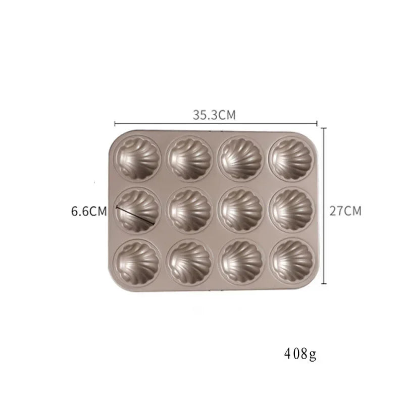 Shell Shape Baking Mold Nonstick Biscuit Madeleine Tray Pan Carbon Steel Chocolate Cookie Cake Mould Bakeware For Kitchen