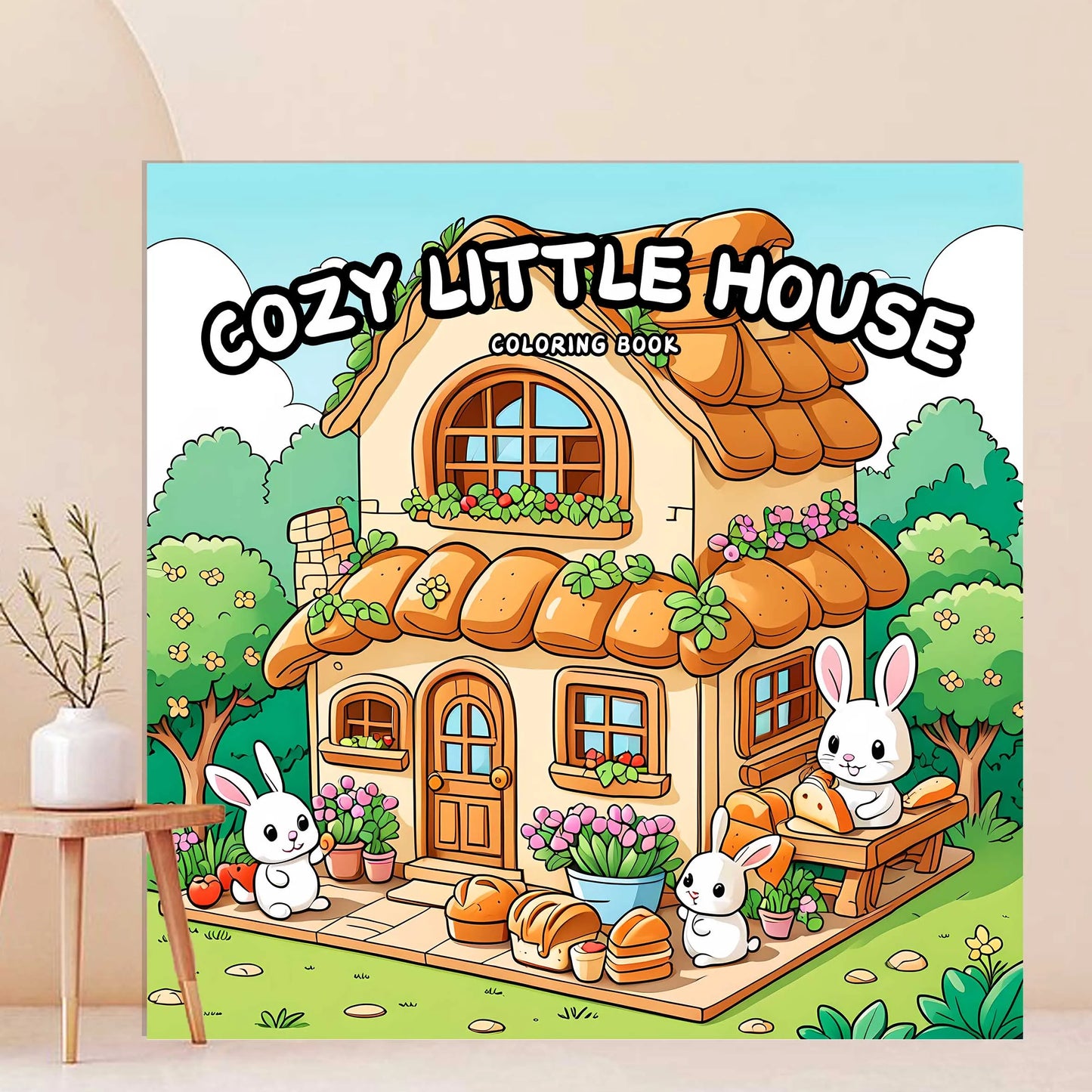 COZY LITTLE HOUSE Coloring Book for Adults Cute Drawing Book Perfect Gift for Party and Birthday