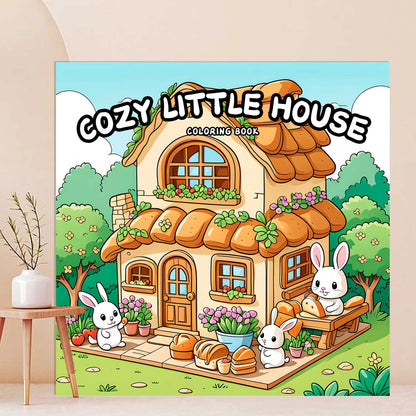COZY LITTLE HOUSE Coloring Book for Adults Cute Drawing Book Perfect Gift for Party and Birthday