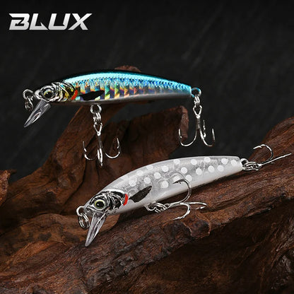 BLUX Gravity Minnow 50mm Long Cast Heavy Shrink Fishing Lure 4.3g Wobbler for Freshwater Saltwater Bass Pike Hard Plastic Bait