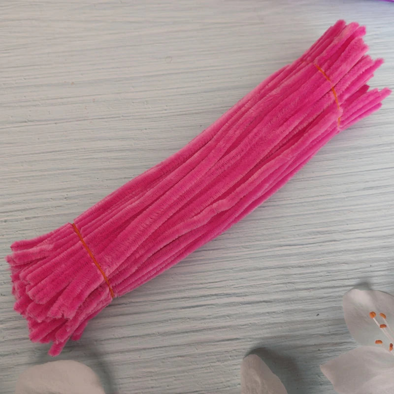 100pcs 30cm Twist Wire Chenille Stems Pipe Cleaners Kid Plush Stick Strips Educational Toys Handmade Material DIY Craft Supplies