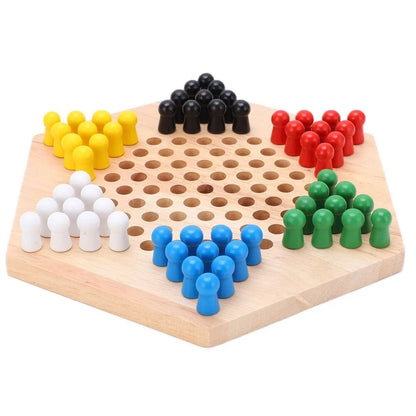 Chinese Checkers Wooden Colorful Chinese Checker Board Game for Kids Family Play