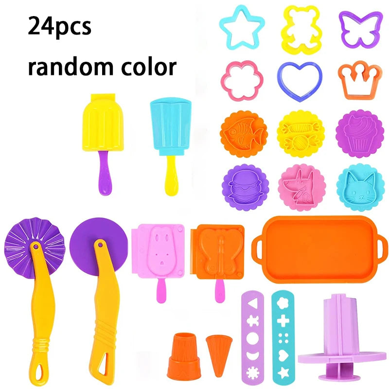 3D Ice Cream Playdough Mold Play Dough Accessories DIY Craft Toys for Children Kids Cute Animal ice lolly Plasticine Clay Moulds