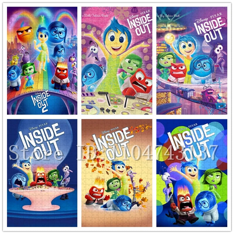 Disney Inside Out Jigsaw Puzzles 108/300/500/1000 Pieces Cartoon Movies Puzzles Parent-Child Interactive Game Toys