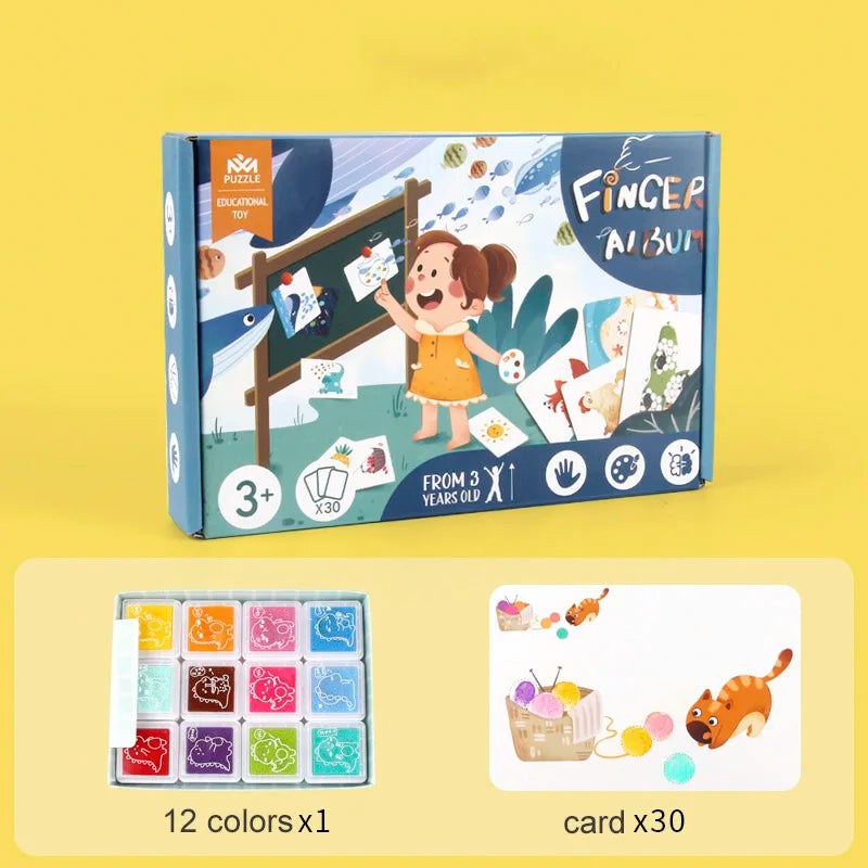 Children's Finger Print Ink Game Kindergarten DIY Graffiti Toys