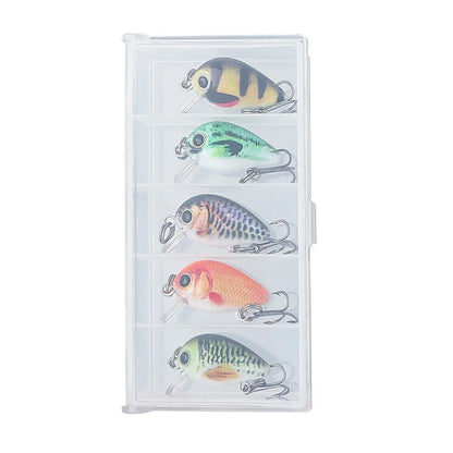 5pcs Mini Crankbait Fishing Lure 30mm 2g Floating Wobbler Artificial Hard Bait Fishing Bait for Pike Walleye Bass