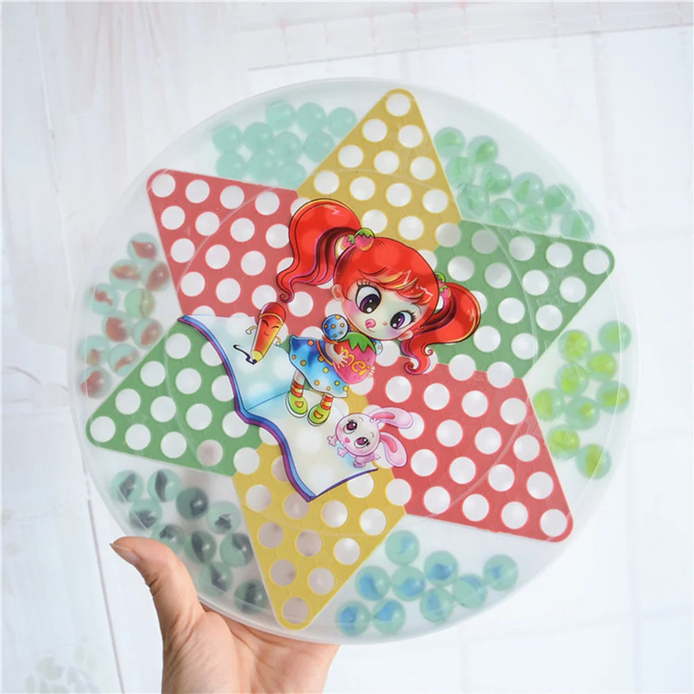 Glass Bead Checkers Board Educational Game Toy Interactive Chinese Draughts Intelligence Trainer For Kid Plaything Festival Gift