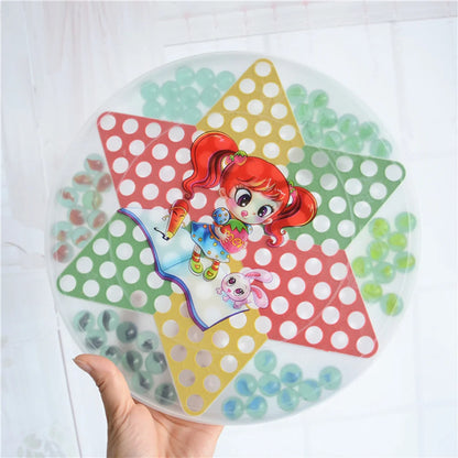 Glass Bead Checkers Board Educational Game Toy Interactive Chinese Draughts Intelligence Trainer For Kid Plaything Festival Gift