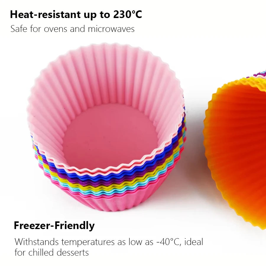 12Pcs Silicone Cup Cake Tool Bakeware Baking Mold Cupcake and Muffin for Cake Making Kitchen DIY