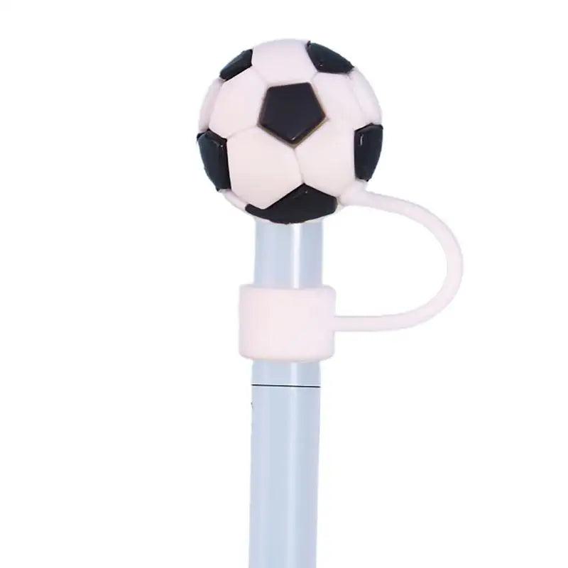 1pc Straw Topper Dust Proof Plugs Basketball Football Shape Covers Reusable Cute Soccer Ball Caps Baseball