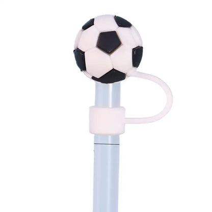 1pc Straw Topper Dust Proof Plugs Basketball Football Shape Covers Reusable Cute Soccer Ball Caps Baseball