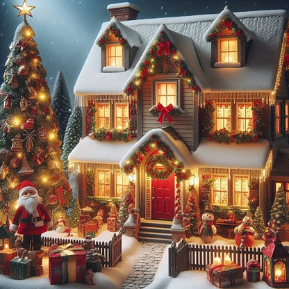 EverShine Diamond Embroidery House Landscape Winter Full Drill Mosaic Car Diamond Painting Christmas Craft Kit Home Decor Gift