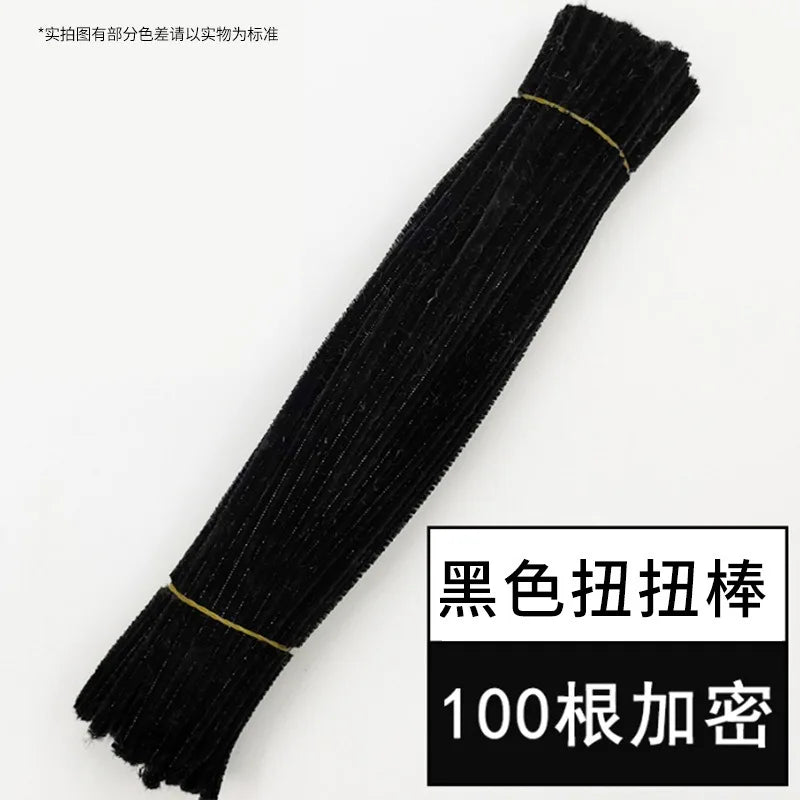 100pcs Chenille Stems Toy DIY Strips Twist Bar Anvil Wire Craft Pipe Creative Hobby Children Plush Stick Pipe Cleaners DIY Craft